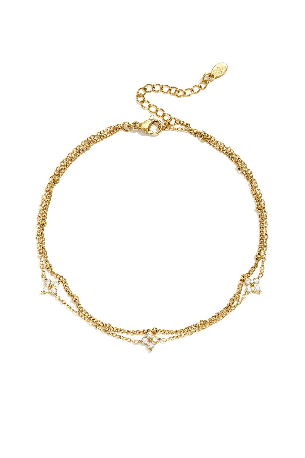 Stylish Gold-Toned Multi-Layered Anklet