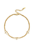 Stylish Gold-Toned Multi-Layered Anklet