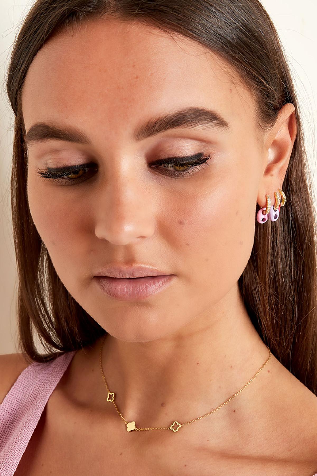 Halskette Klee Goldfarbe Edelstahl