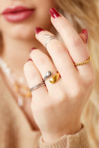 Elegant Adjustable Minimalist Ring - Silver & Gold