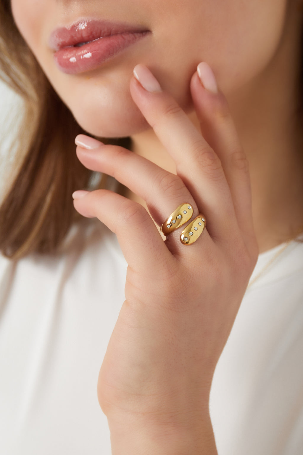 Sanft leuchtender Ring - Goldfarben