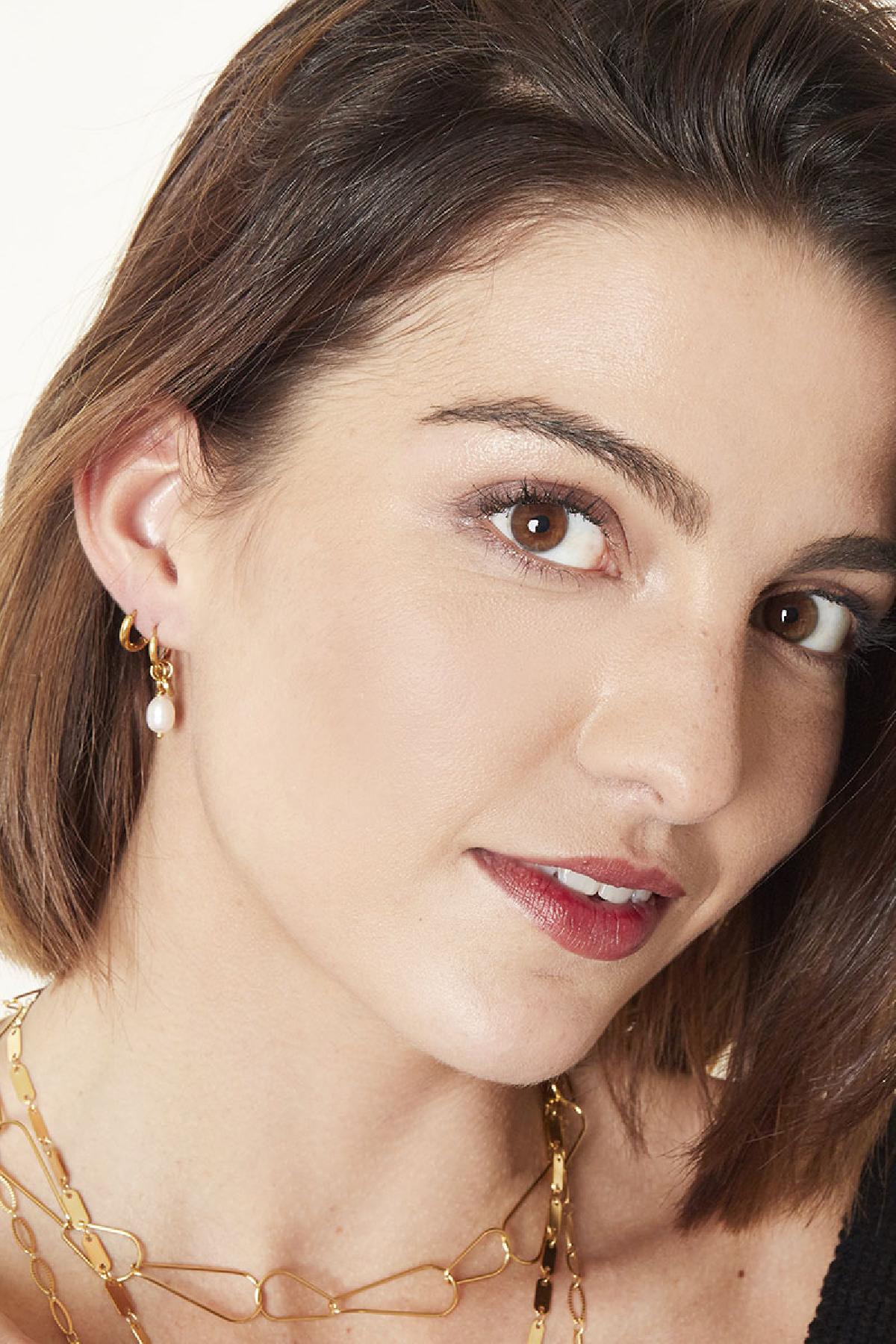 Ohrringe Pearl Drops Silber Edelstahl