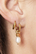 Ohrringe Pearl Drops Silber Edelstahl