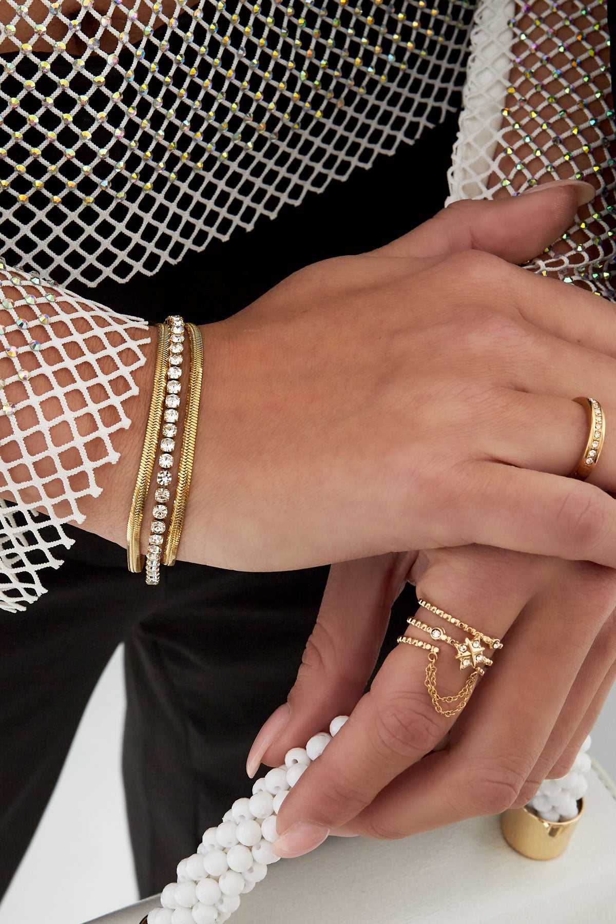 Verspieltes Armband mit Bling – Silber