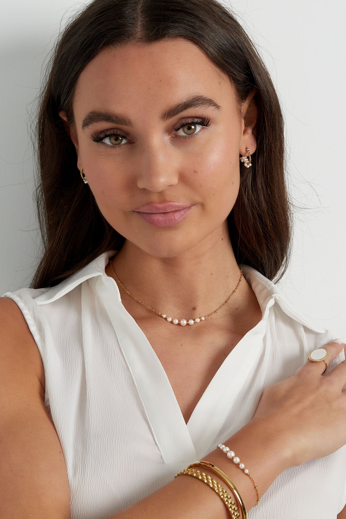 Perlen-Partyarmband – Goldfarbe - Goldfarbefarbe