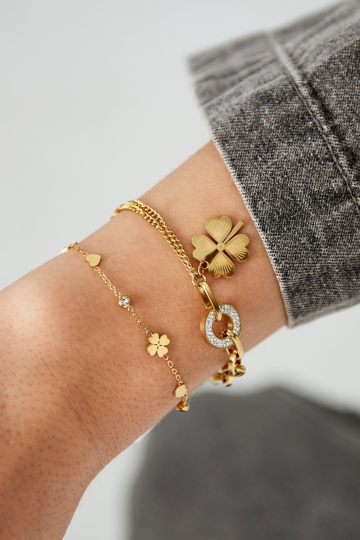 Schimmerndes Wunscharmband - Goldfarben