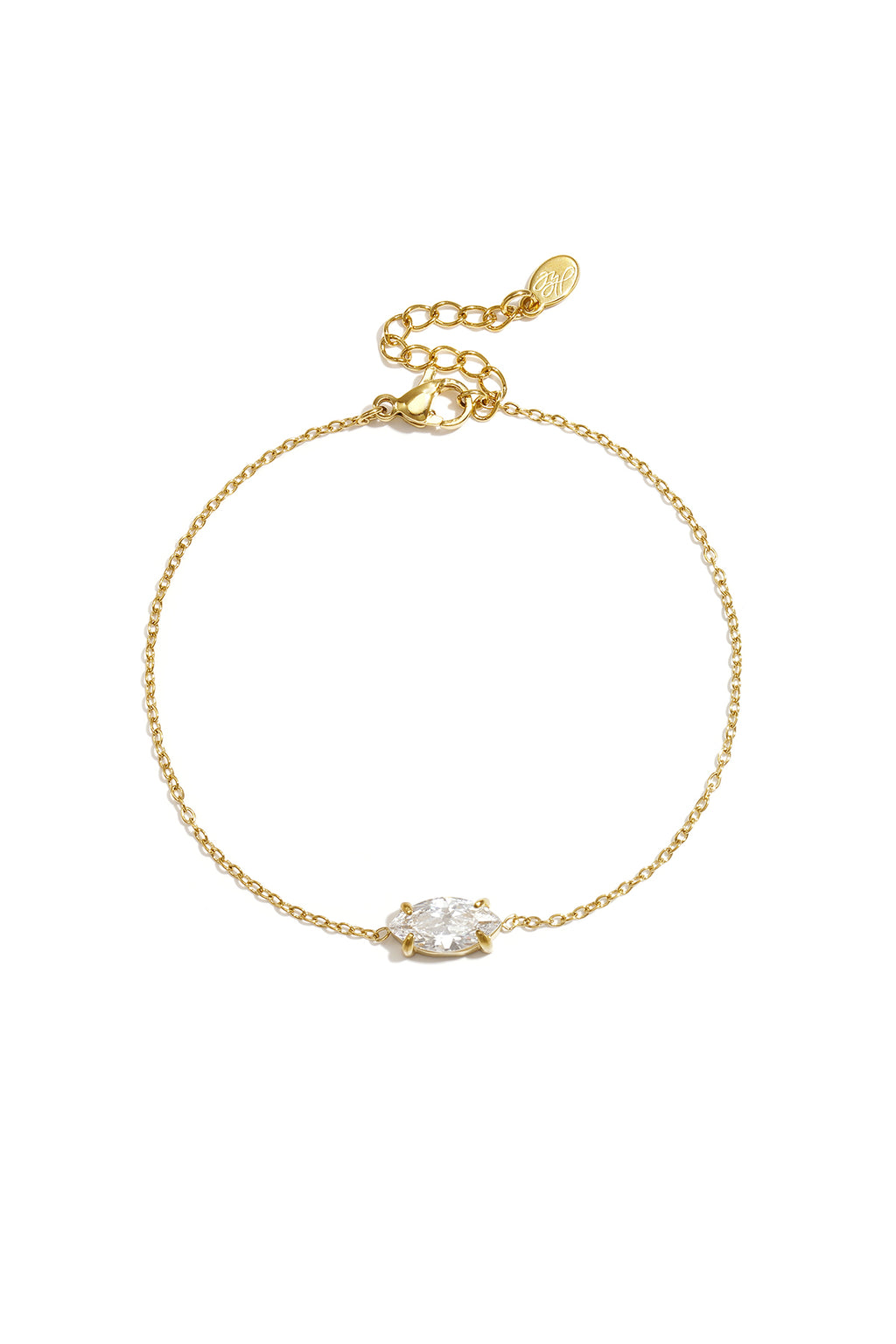 Elegant Ellipse Rhinestone Charm Bracelet