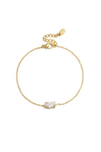 Elegant Ellipse Rhinestone Charm Bracelet