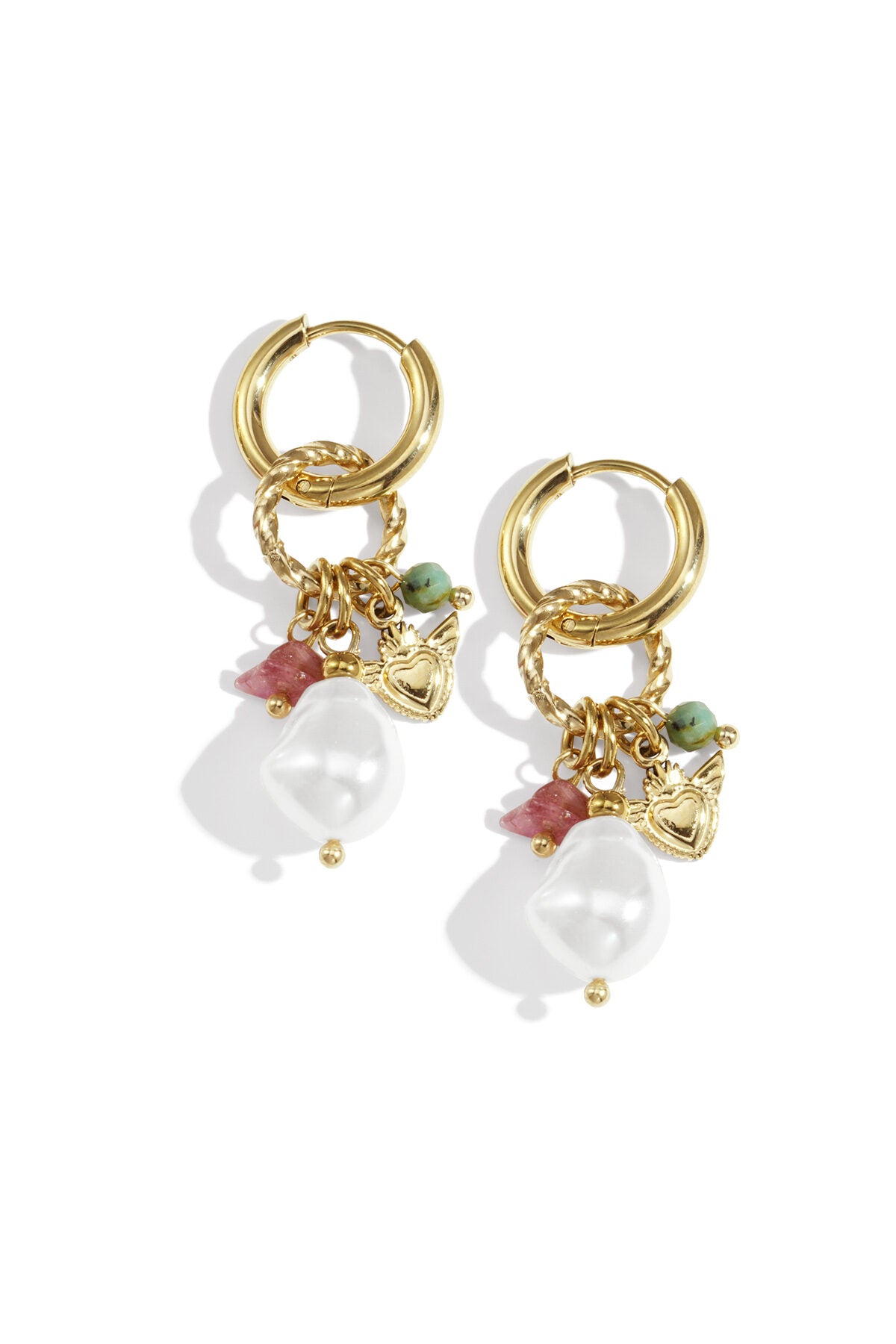 Elegant Gold Heart Drop Earrings for Everyday Glam