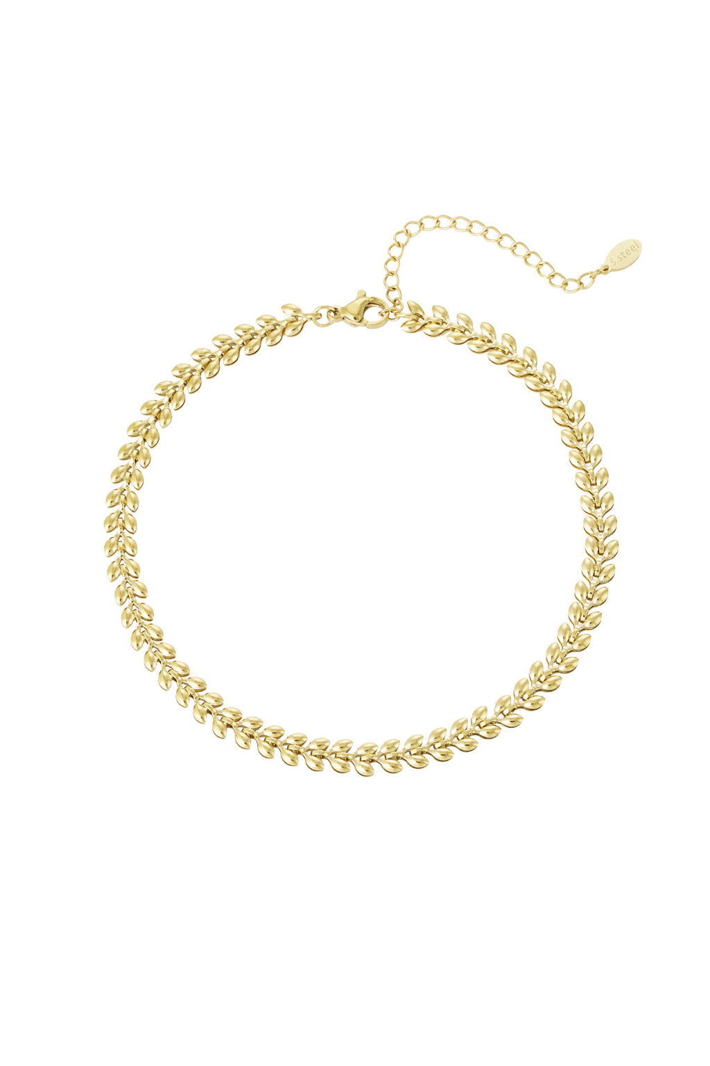 Fußkettchen Blätter Goldfarbe Edelstahl