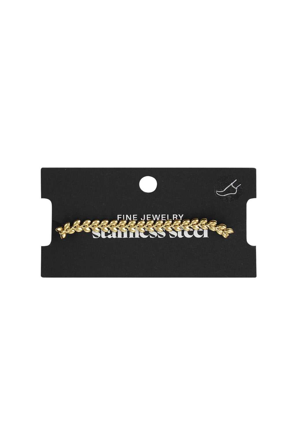 Fußkettchen Blätter Goldfarbe Edelstahl