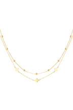Elegant Multi-Layered Necklace in Silver and Gold