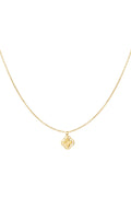 Halskette mit doppeltem Kleeblatt – Goldfarbe - Goldfarbefarbe