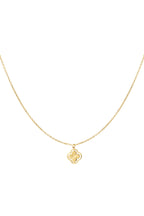 Halskette mit doppeltem Kleeblatt – Goldfarbe - Goldfarbefarbe