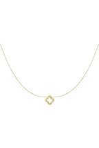 Halskette mit Kleeblatt und Diamanten