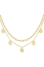 Stylish Multi-Layered Necklace in Silver and Gold