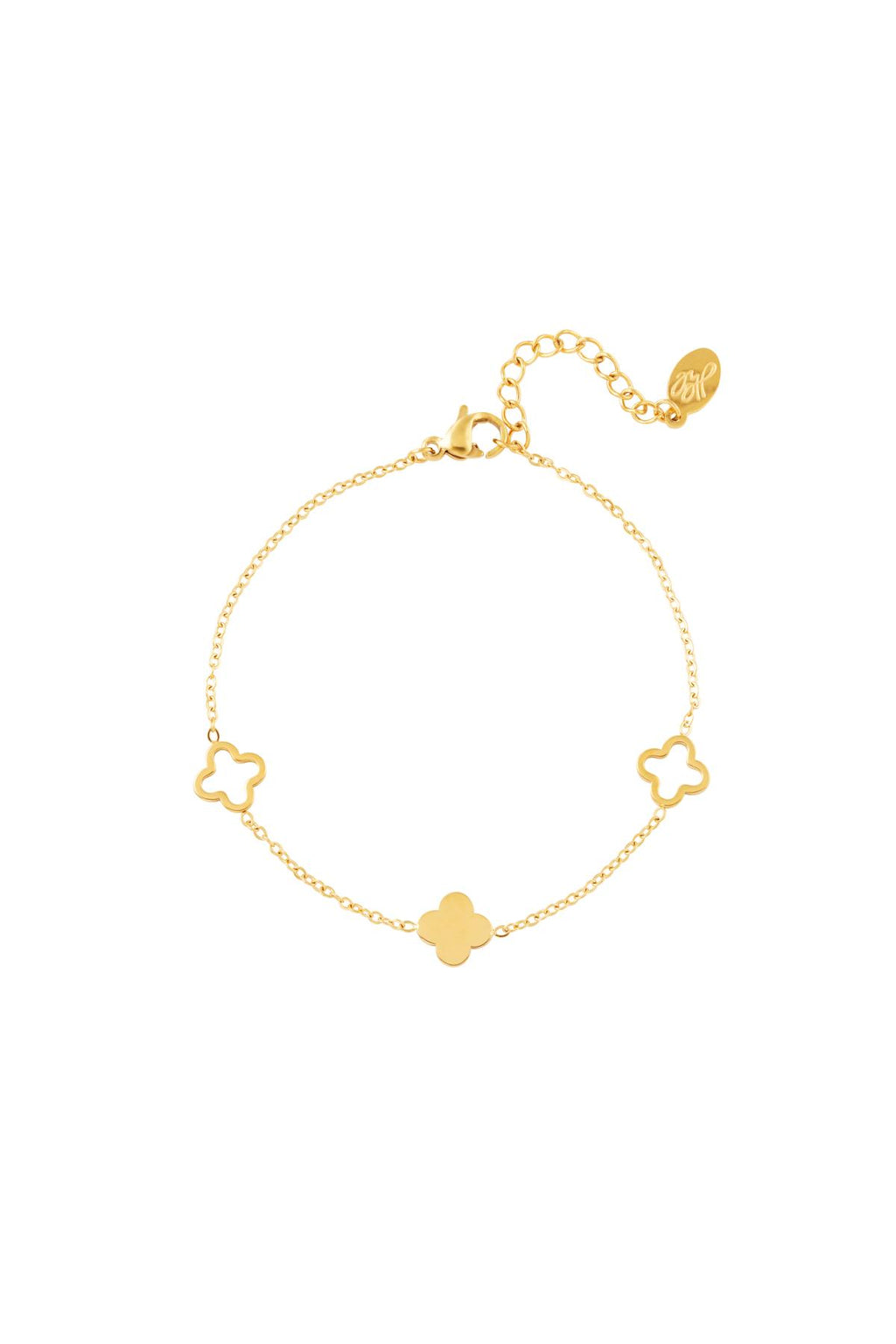 Armband Klee Goldfarbe Edelstahl