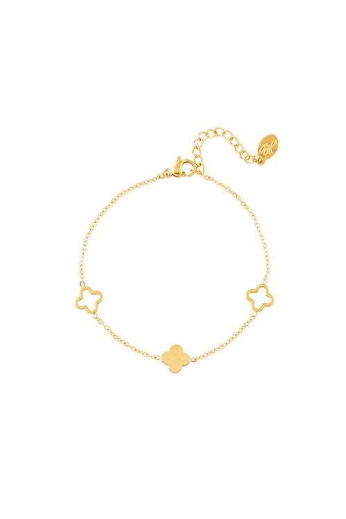Armband Klee Goldfarbe Edelstahl