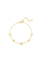 Armband 5 Kleeblätter Goldfarbe Edelstahl