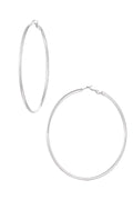 Einfache schmale Creolen – Goldfarbe - Goldfarbefarbe