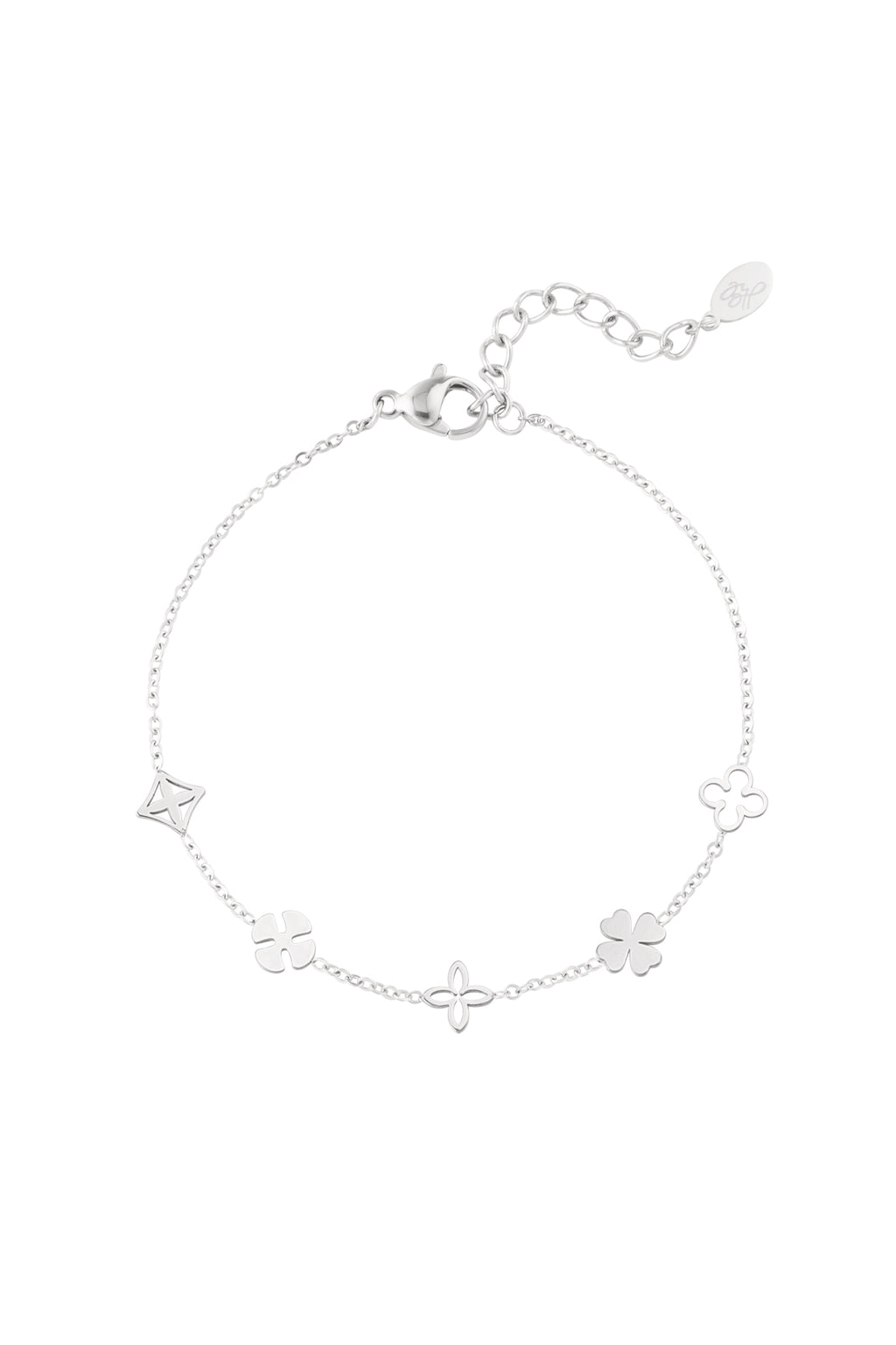Armband mit fünf Anhängern – Goldfarbe - Goldfarbefarbe