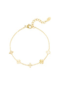 Armband mit fünf Anhängern – Goldfarbe - Goldfarbefarbe