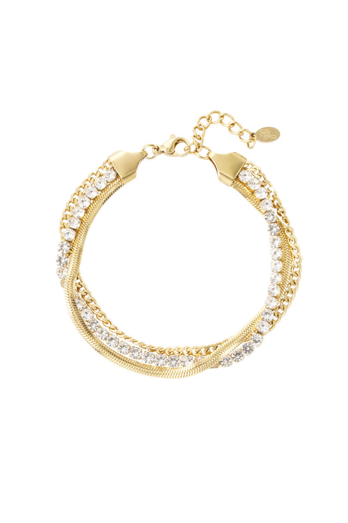 Armband mit doppelter Steinschicht 