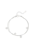 Doppeltes Kleeblatt-Armband - Goldfarben