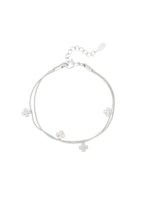 Doppeltes Kleeblatt-Armband - Goldfarben