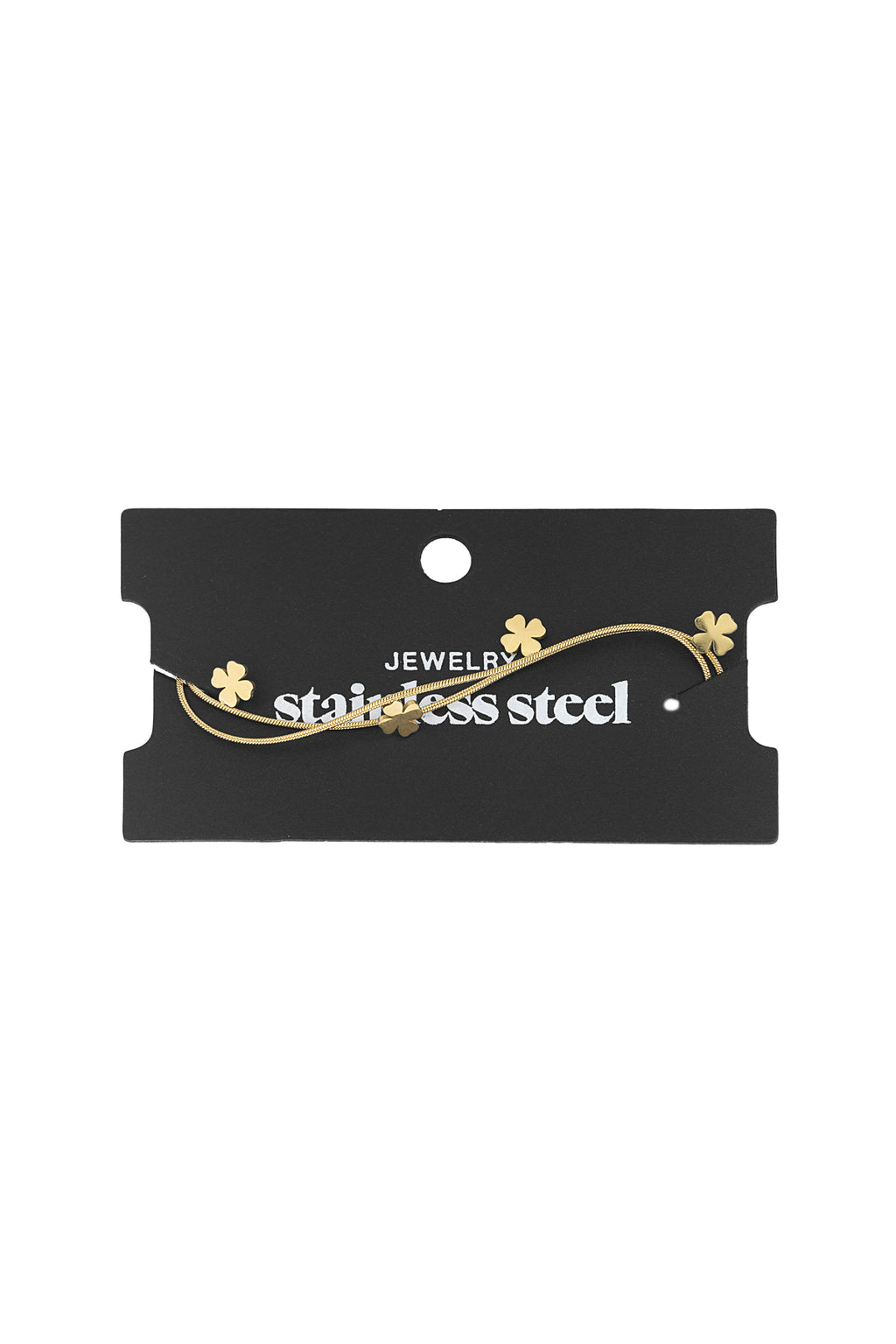 Doppeltes Kleeblatt-Armband - Goldfarben