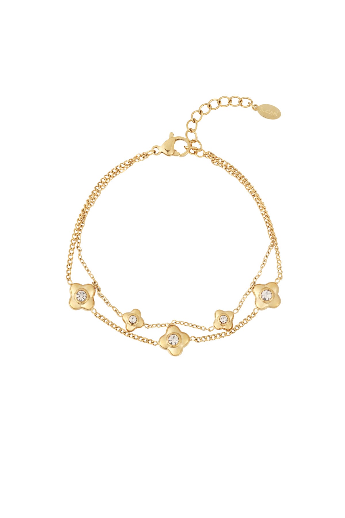 Blumenarmband - Silberfarben