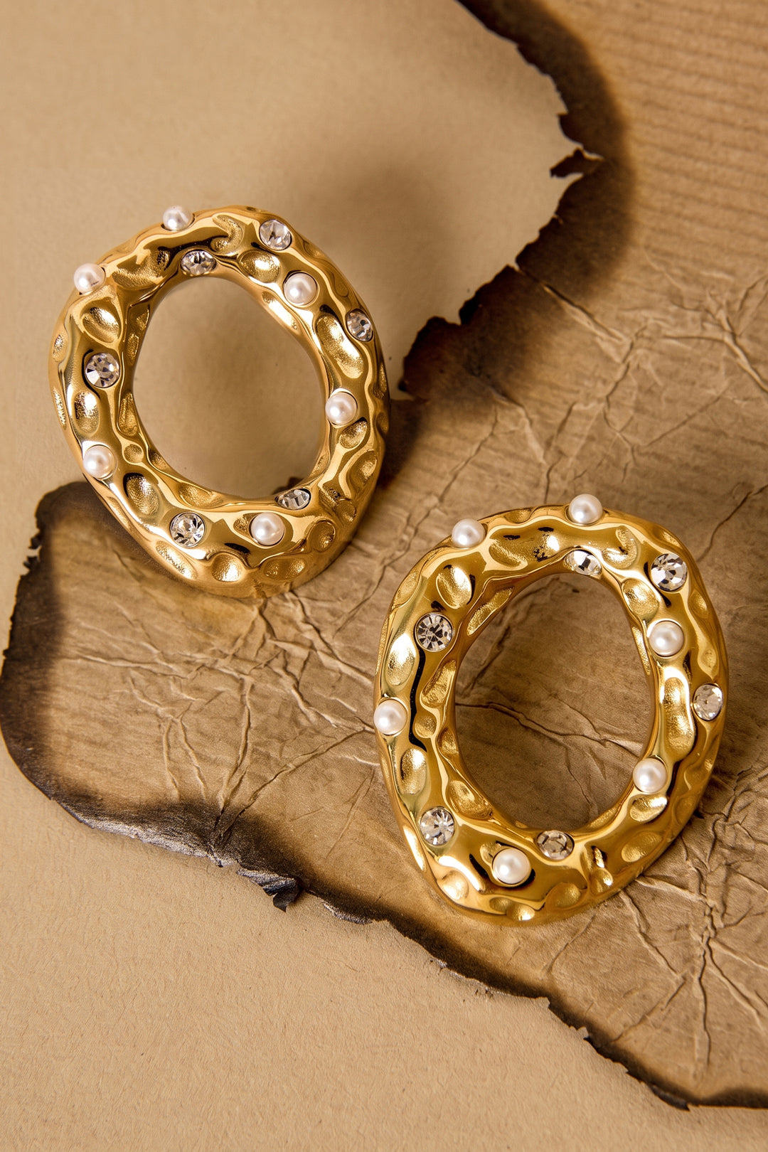 Ohrstecker aus Edelstahl, unregelmäßige Form, schlichte Alltags-Serie, Damenschmuck