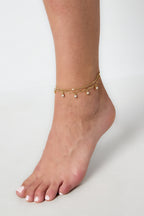 Elegant Gold-Toned Multi-Layered Anklet for Summer