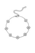 Armband mit Zirkonia-besetzten Kleeblättern