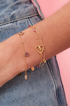 Armband mit verspieltem Herz, Perlen und Perle