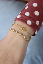 Gliederarmband mit runden Zirkonia-Steinen