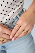 Elegant Minimalist Adjustable Rhinestone Ring