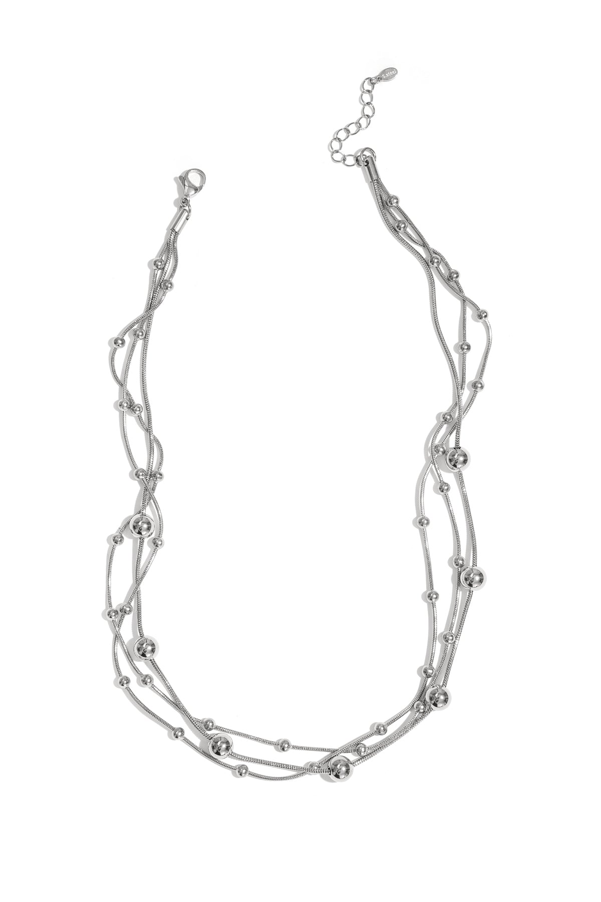 Edelstahl-Mehrlagen-Halsketten, schlichte Alltags-Serie, Damenschmuck