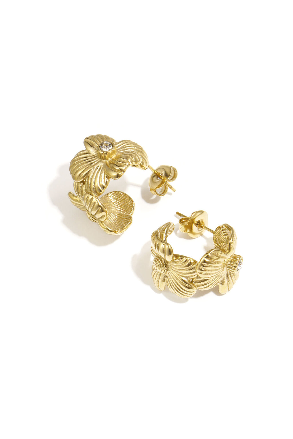 Edelstahl Creolen Blume Casual Daily Simple Serie Damenschmuck
