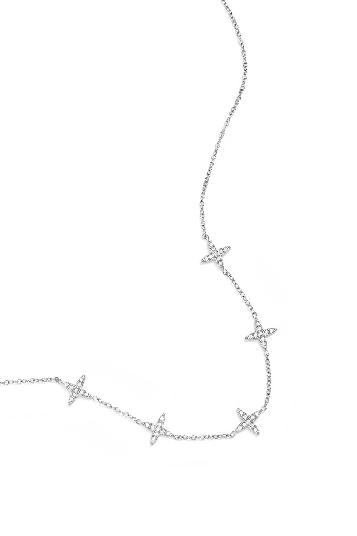 Halskette mit Kleeblattmotiv und eingelegten Kleeblättern