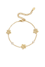 Armband mit abwechselndem Muster aus Blumen und Steinen