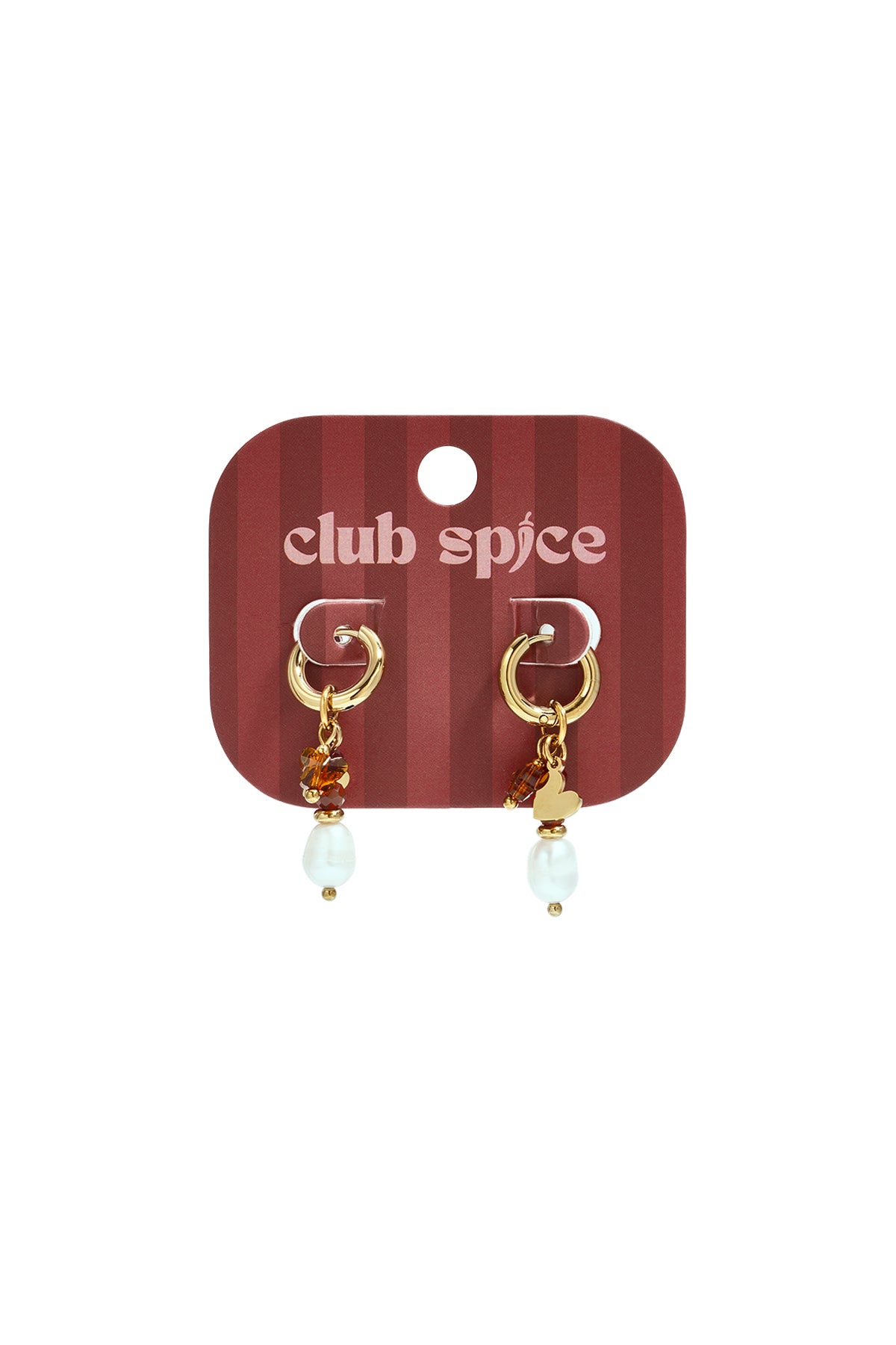 Herzförmige Ohrringe aus Edelstahlperlen, schlichte Alltags-Serie, Damenschmuck