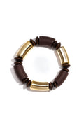 Retro Brown Wooden Beaded Bracelet for Everyday Wear