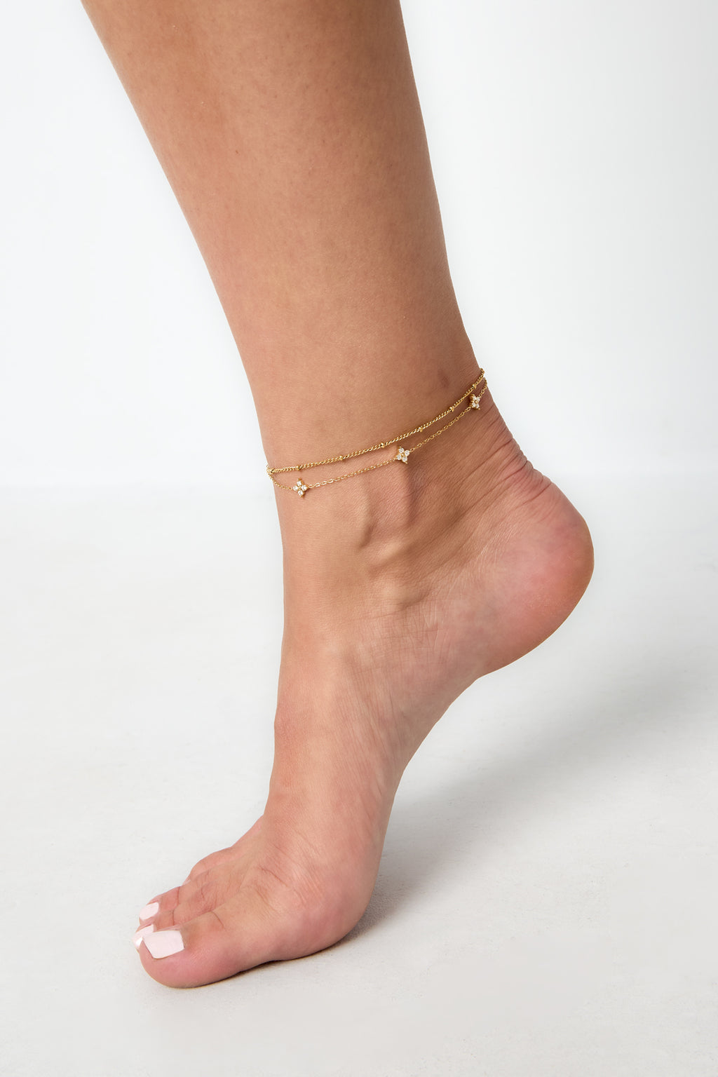 Stylish Gold-Toned Multi-Layered Anklet