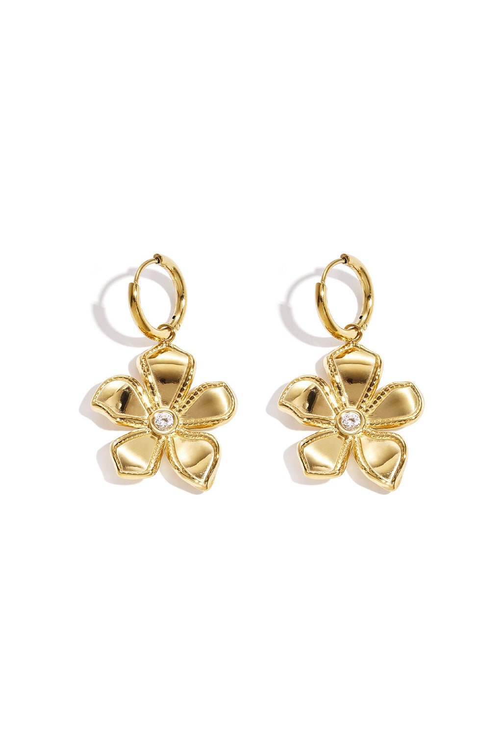 Ohrhänger aus Edelstahl, schlichtes Blumenmuster, schlichte Alltags-Serie, Damenschmuck