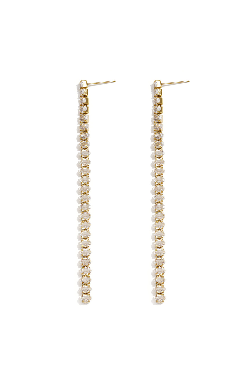 Elegante Hängeohrringe aus Edelstahl mit Kette, perfekt für festliche Anlässe und Partys. Luxuriöse Damenschmuckserie.