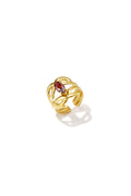 Statement-Ringe aus Edelstahl, unregelmäßige Form, lässig-schlichte Serie, Damenschmuck