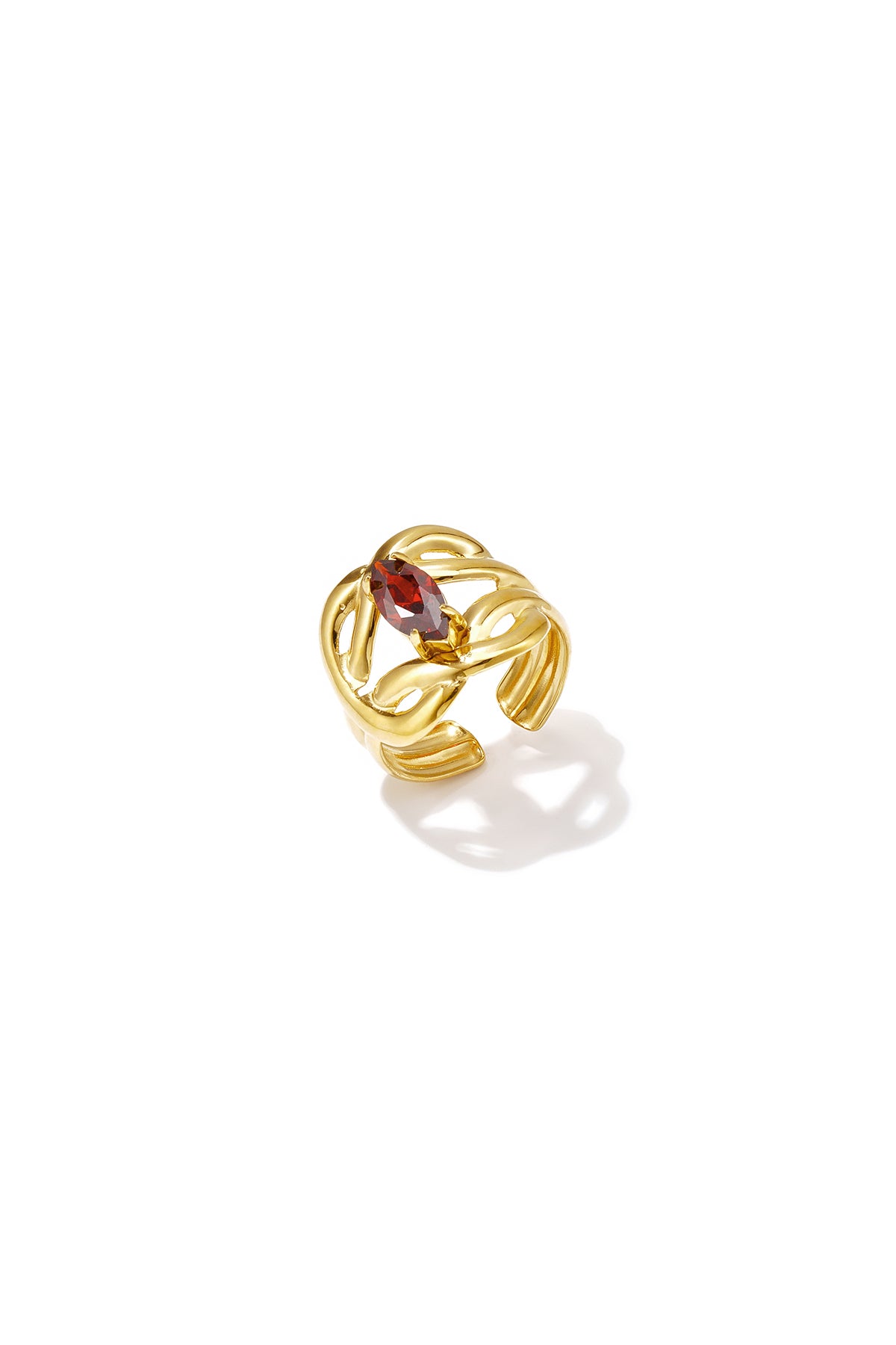 Statement-Ringe aus Edelstahl, unregelmäßige Form, lässig-schlichte Serie, Damenschmuck