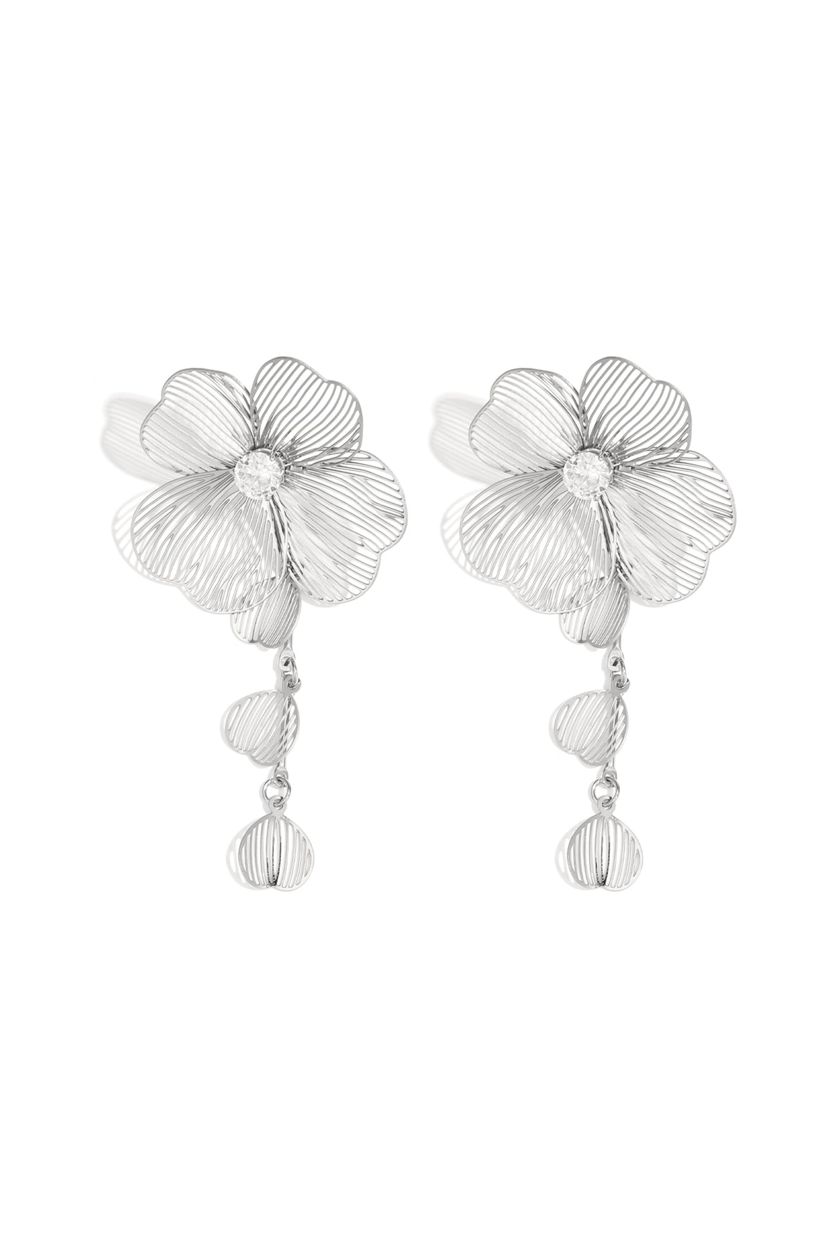 Edelstahl-Ohrhänger, Blume, lässig, täglich, einfache Serie, Damenschmuck