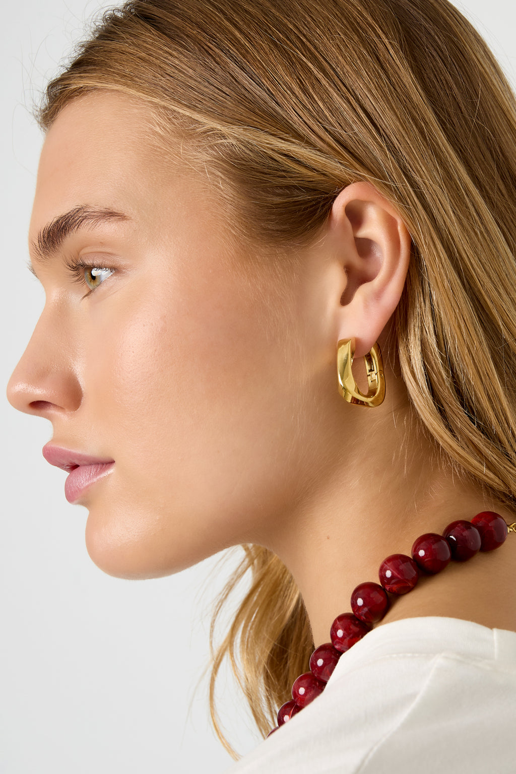 Creolen aus Edelstahl, rechteckig, für den Alltag, schlichte Serie, Damenschmuck